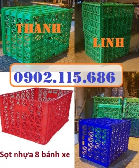 Sọt nhựa 8 bánh xe