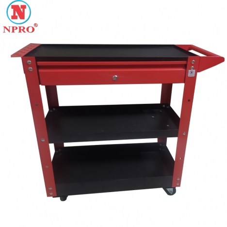 Xe đẩy 3 tầng 1 ngăn khóa npro
