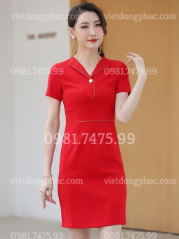 Nhận may váy liền công sở theo size chuẩn đét theo dáng người