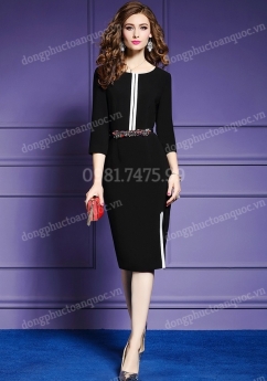 Nhận may váy liền công sở theo size chuẩn đét theo dáng người