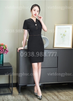 Nhận may váy liền công sở theo size chuẩn đét theo dáng người