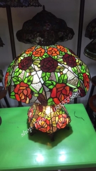 Giao lưu e đèn tiffany hoa hồng nấm hai thân hàng Mỹ