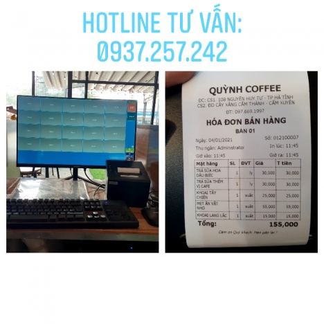 Lắp đặt trọn bộ máy tính tiền cho Quán cafe, Quán ăn vặt tại Hà Nội