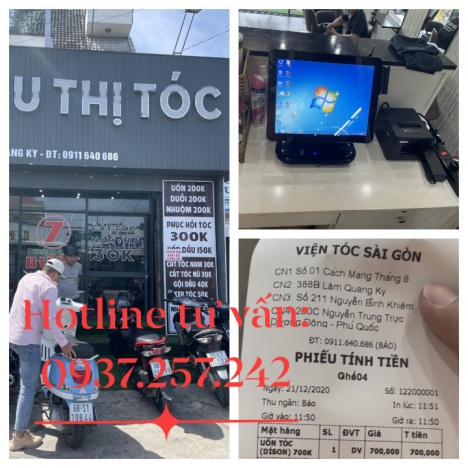Lắp đặt trọn bộ máy tính tiền cho spa, salon tóc tại Hà Nội