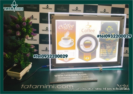 Kệ Menu Mica cho các quán ăn, quán cà phê giá tốt