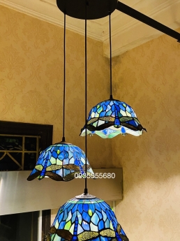 Bộ đèn thả tiffany chuồn chuồn gam xanh nhẹ nhàng