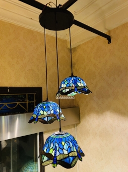 Bộ đèn thả tiffany chuồn chuồn gam xanh nhẹ nhàng