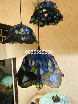 Bộ đèn thả tiffany chuồn chuồn gam xanh nhẹ nhàng