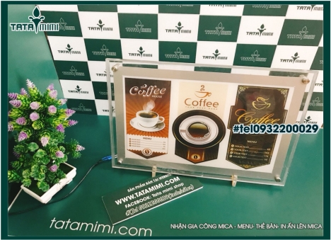 Kệ Menu Mica cho các quán ăn, quán cà phê giá tốt