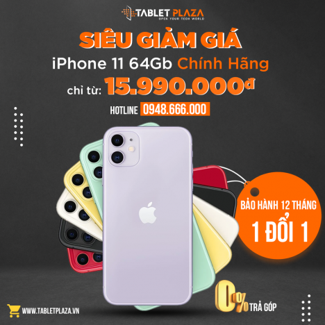 IPhone 11 64gb giá chỉ 15. 990. 000đ tại Tablet Plaza Biên Hoà