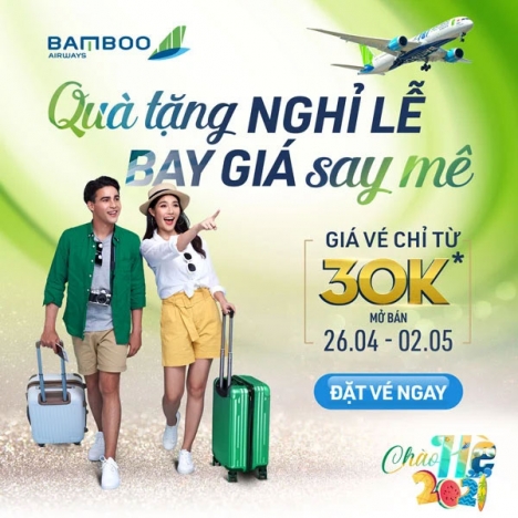 Bamboo Airways khuyến mãi vé từ 30 dịp lễ 30.4 & 1.5