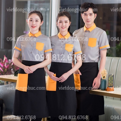 Công ty may đồng phục nhân viên phục vụ bàn đa dạng mẫu mã, bền đẹp, giá rẻ nhất