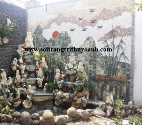 Sỏi trang trí thác nước