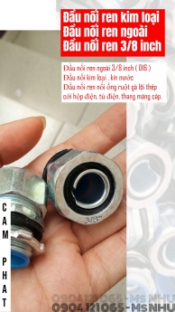 Ống ruột gà lõi thép phi 3/8 inch ( D16 ) và Đầu nối kim loại ( ren ngoài ) kín nước
