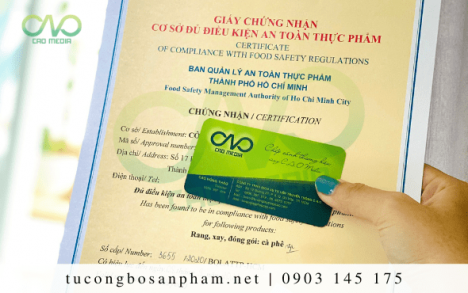 Giấy phép an toàn thực phẩm cơ sở sản xuất cà phê mới 2021