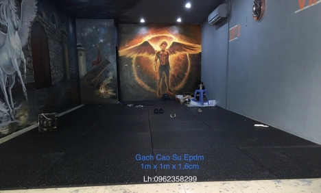 Sàn cao su GYM mặt thảm EPDM