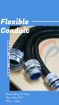 Ống ruột gà lõi thép bọc nhựa PVC 3/4