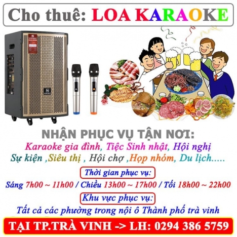 Cho thuê loa kẹo kéo giá rẻ trà vinh