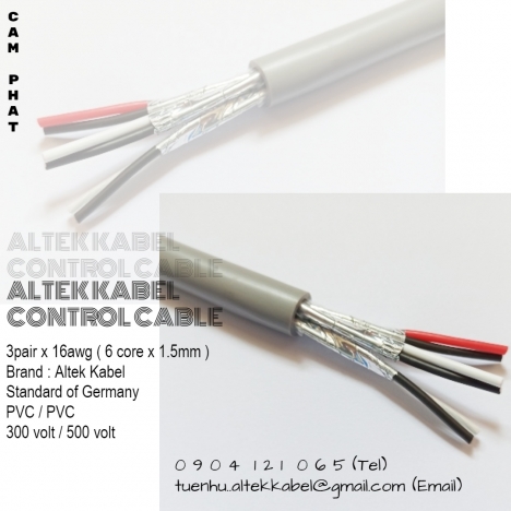 Twisted pair control cable 3pair x 16awg (Altek Kabel Việt Nam)