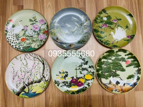 Bộ đĩa trang trí vườn thượng uyển độc lạ