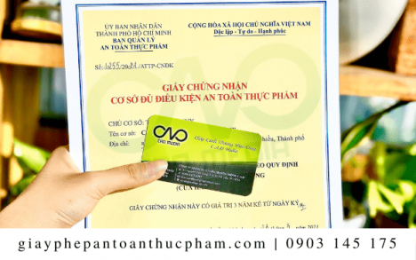 Cơ sở sản xuất bột sắn dây xin giấy chứng nhận an toàn thực phẩm tại cơ quan nào?