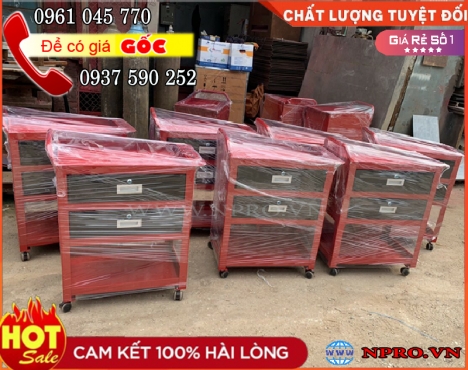Xe đẩy đồ nghề 3 ngăn 2 ngăn kéo có bánh xe di chuyển