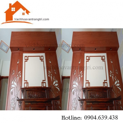 Thi công vách ngăn phòng thờ đẹp tại 123 Tân Thới Hiệp Quận 12