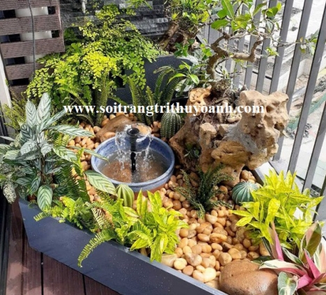 Sỏi trang trí biệt thự sân vườn