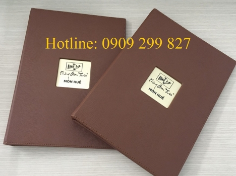 Địa chỉ làm bìa menu nhà hàng tphcm, nơi làm quyển menu bắt vít, in cuốn thực đơn bọc da,