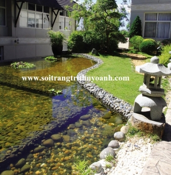Sỏi trang trí biệt thự sân vườn