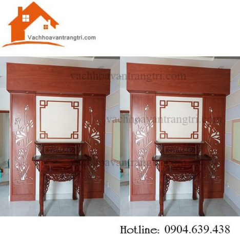Thi công vách ngăn phòng thờ đẹp tại 123 Tân Thới Hiệp Quận 12