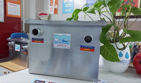 Thùng lọc mỡ, hộp bẫy mỡ, thiết bị tách dầu mỡ, bể tách mỡ gia đình vinacee inox 304 18,5l