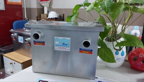 Thùng lọc mỡ, hộp bẫy mỡ, thiết bị tách dầu mỡ, bể tách mỡ gia đình vinacee inox 304 18,5l
