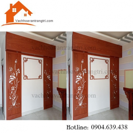 Thi công vách ngăn phòng thờ đẹp tại 123 Tân Thới Hiệp Quận 12