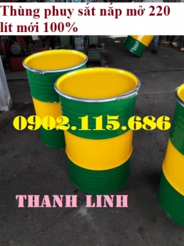 PHUY SẮT NẮP MỞ 200L MỚI