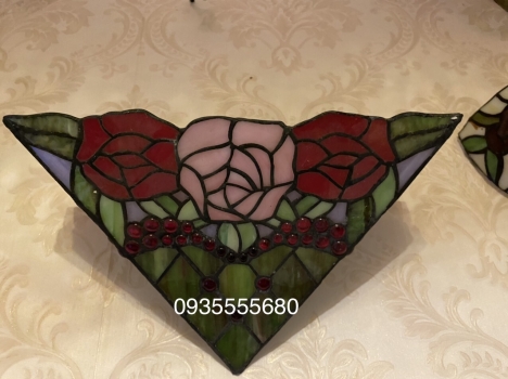 Thanh lý đôi đèn ốp tường tiffany hoa hồng hàng đẹp