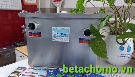 Thùng lọc mỡ, hộp bẫy mỡ, thiết bị tách dầu mỡ, bể tách mỡ gia đình vinacee inox 304 20,5l