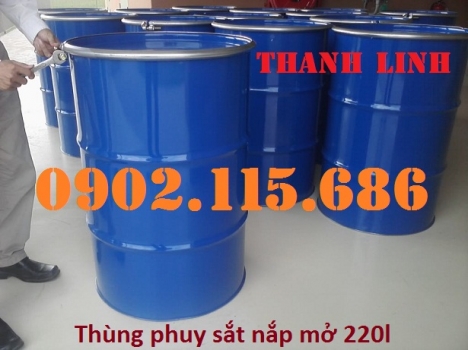 PHUY SẮT NẮP MỞ 200L MỚI