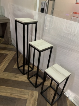 Set kệ trang trí hiện đại, khung sắt bề mặt ốp gỗ chống thấm hiệu quả, 3 khung kệ kích thước phù hợp