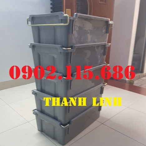 Sọt nhựa quai sắt, sọt nhựa đựng trái cây, thùng nhựa HS011, sọt nhựa công nghiệp, sọt nhựa đựng nôn
