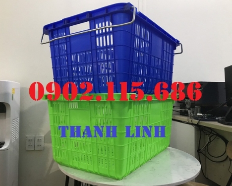 Sọt nhựa quai sắt, sọt nhựa đựng trái cây, thùng nhựa HS011, sọt nhựa công nghiệp, sọt nhựa đựng nôn