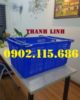 Sọt nhựa quai sắt, sọt nhựa đựng trái cây, thùng nhựa HS011, sọt nhựa công nghiệp, sọt nhựa đựng nôn