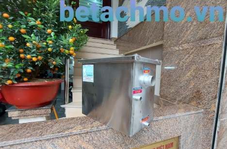 Thùng lọc mỡ, hộp bẫy mỡ, thiết bị tách dầu mỡ, bể tách mỡ nhà hàng khách sạn vinacee inox 304 45l