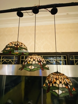Bộ đèn thả tiffany hoạ tiết chuồn cam hàng Pháp