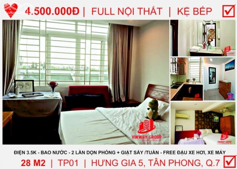 HỆ THỐNG PHÒNG TRỌ QUẬN 7 – HIỆN ĐẠI – FULL NỘI THẤT - CHỈ TỪ 3TR5