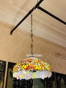 Đèn thả bàn ăn tiffany hoạ tiết hoa leo hàng US