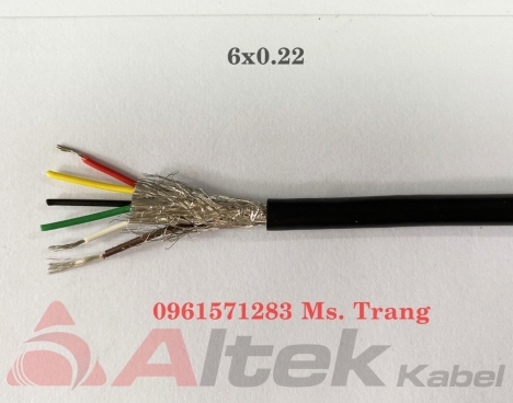 Dây cáp tín hiệu 6 lõi có chống nhiễu tiết diện 24awg
