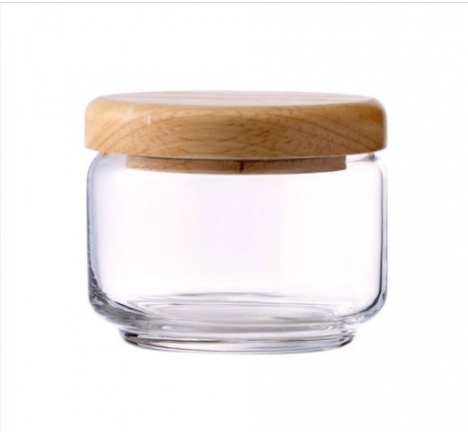 [Hộp 6 cái] Hũ đựng gia vị nắp gỗ thuỷ tinh Ocean dung tích 325ml