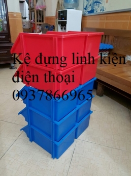 Khay nhựa vát đầu, khay nhựa nguyên sinh, kệ đựng dùng trong nhà máy