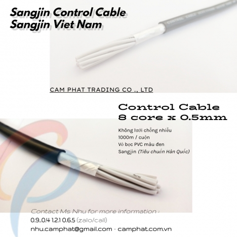 Cáp điều khiển (Tiêu chuẩn Hàn Quốc) Sangjin 8c x 0.5mm